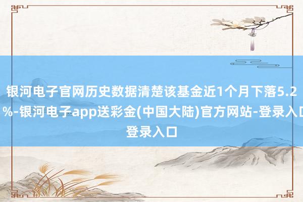 银河电子官网历史数据清楚该基金近1个月下落5.21%-银河电子app送彩金(中国大陆)官方网站-登录入口